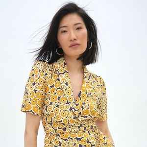 Anthropologie Corey Lynn Calter Floral Wrap Mini Dress